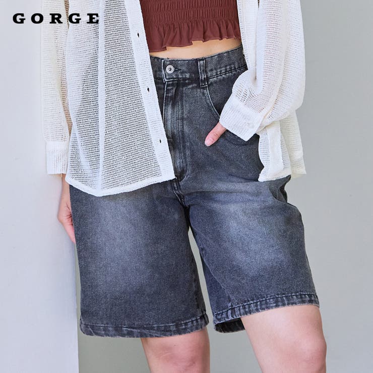 デニム刺繍ハーフパンツ | GORGE  | 詳細画像1 