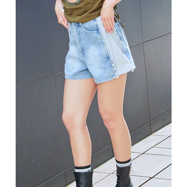 裏毛切り替えデニムショートパンツ[品番：GORW0010083]｜GORGE