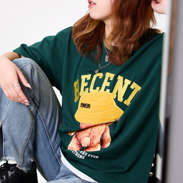 グリーン | レディース オーバーサイズTシャツ 体型カバー | GORGE 