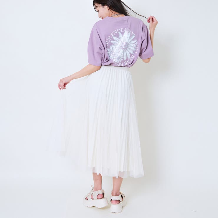 《フラワーロゴ×ゆるシルエット》レディース 半袖Tシャツ 体型カバー 春夏秋	 | GORGE  | 詳細画像10 