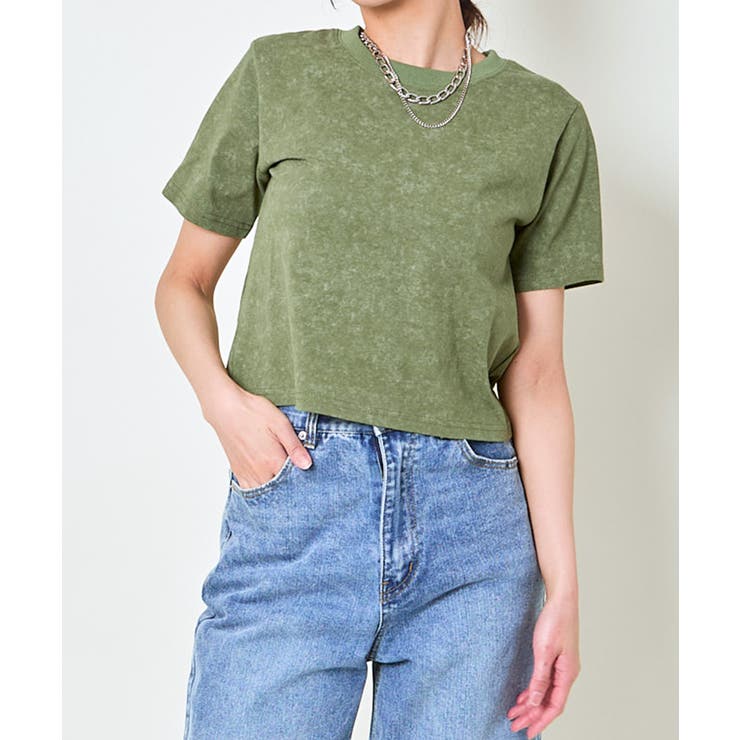 カーキ | 《短丈×ヴィンテージ風カラー》無地シンプルTシャツ | GORGE 