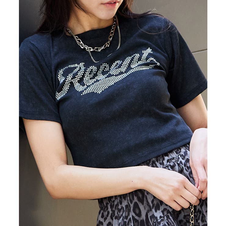 きらロゴ×短丈》ラインストーンTシャツ／Y2Kストリート [品番