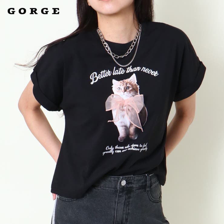 オーガンジー猫フレンチＴシャツ | GORGE  | 詳細画像1 