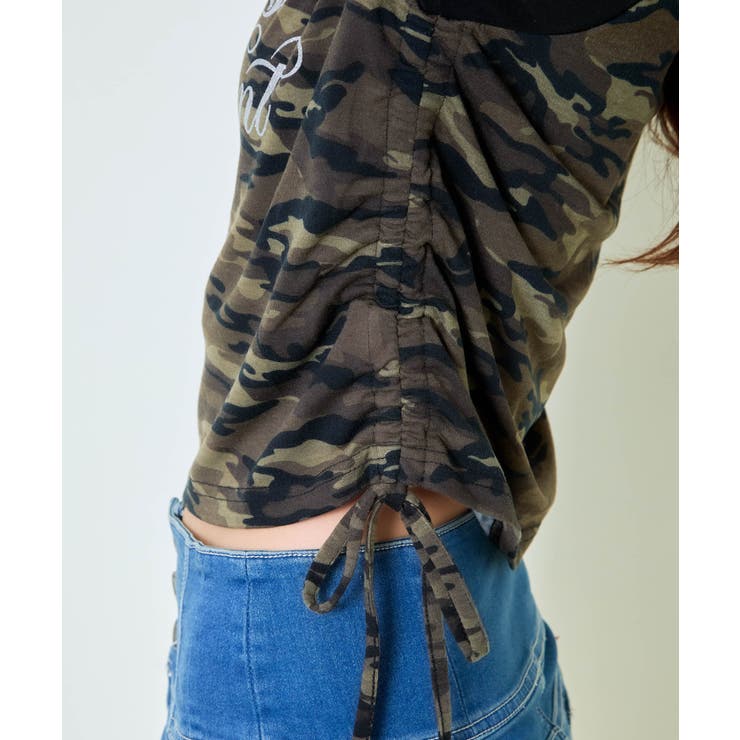 《ラメロゴ×ドロスト》レディース 半袖Tシャツ サイドギャザー | GORGE  | 詳細画像8 