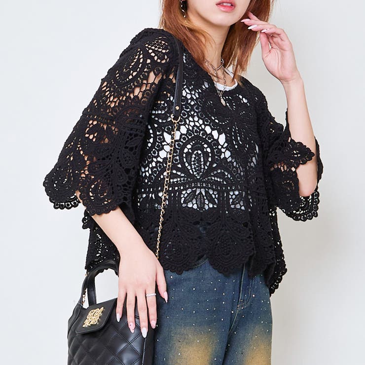 ブラック | カギバリクロシェプルオーバー | GORGE 