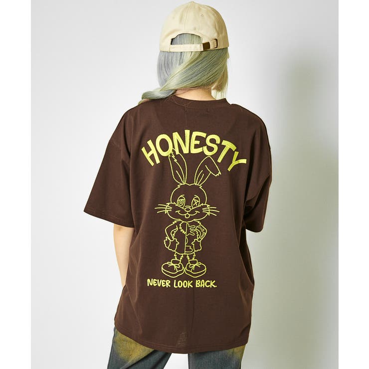 ブラウン | 刺繍ラビットＴシャツ | GORGE 