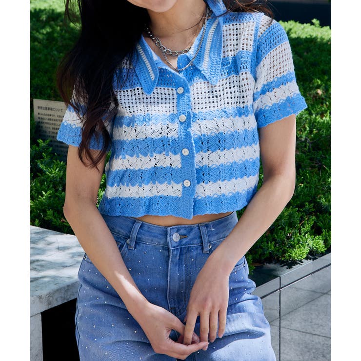 ボーダーエリツキカーディガン | GORGE  | 詳細画像2 