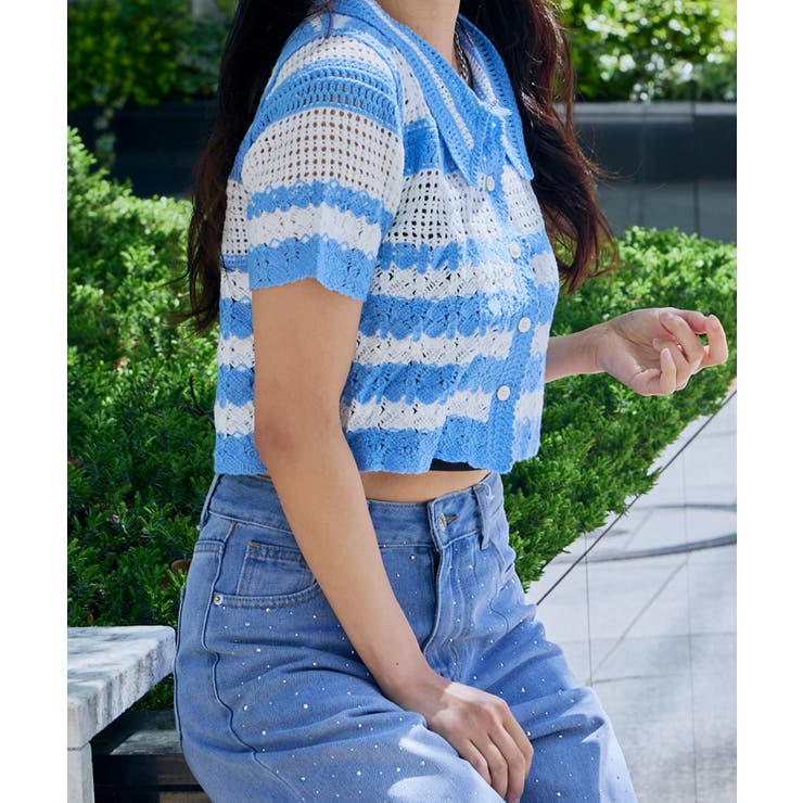 ボーダーエリツキカーディガン | GORGE  | 詳細画像3 