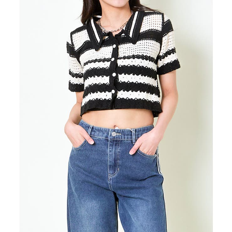 ボーダーエリツキカーディガン | GORGE  | 詳細画像7 