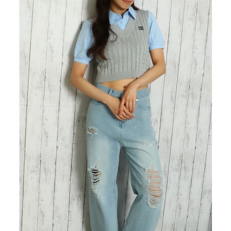 レイヤード風シャツベストトップス | GORGE  | 詳細画像7 