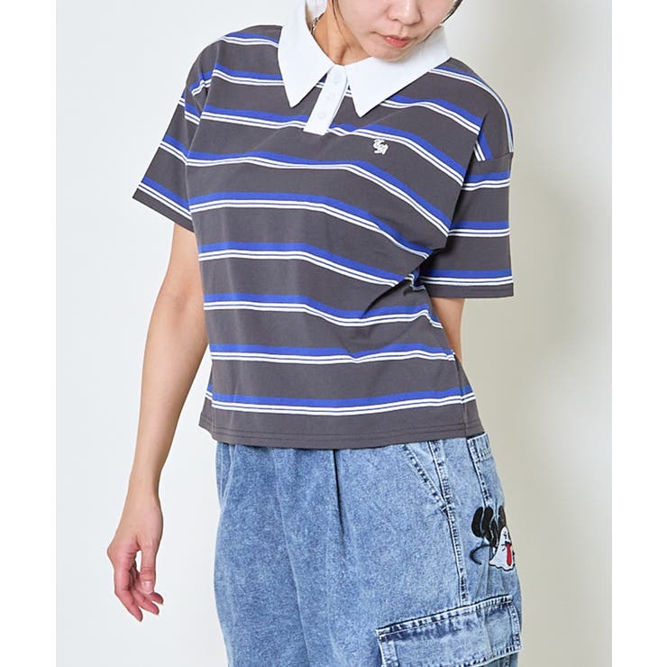 ボーダーポロ襟刺繍半袖Ｔシャツ | GORGE  | 詳細画像8 