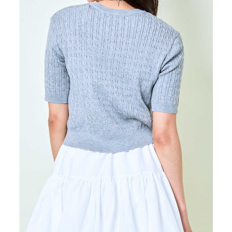 《金ボタン×コンパクト》上品見え半袖ニットカーデ | GORGE  | 詳細画像7 