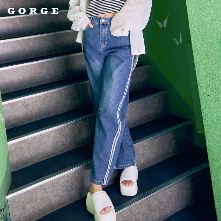 ライン入りバレルデニムパンツ | GORGE  | 詳細画像1 