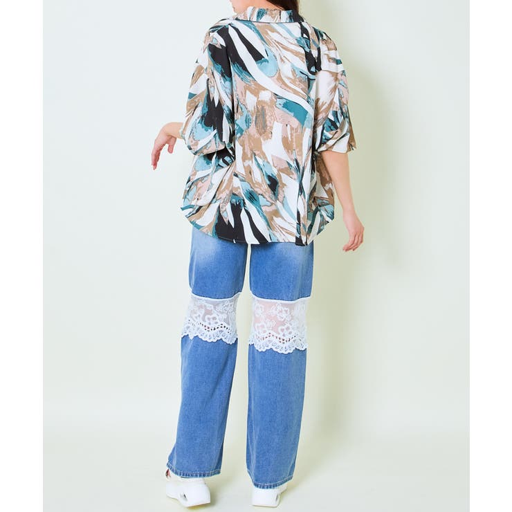 《ゆるシルエット×総柄プリント》開襟シャツ／夏映え主役トップス	 | GORGE  | 詳細画像5 