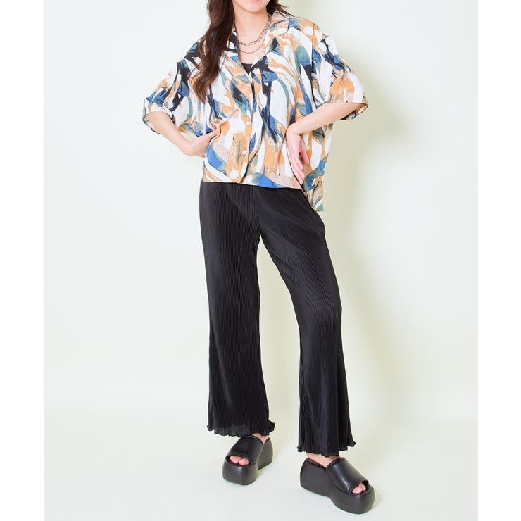 《ゆるシルエット×総柄プリント》開襟シャツ／夏映え主役トップス	 | GORGE  | 詳細画像18 