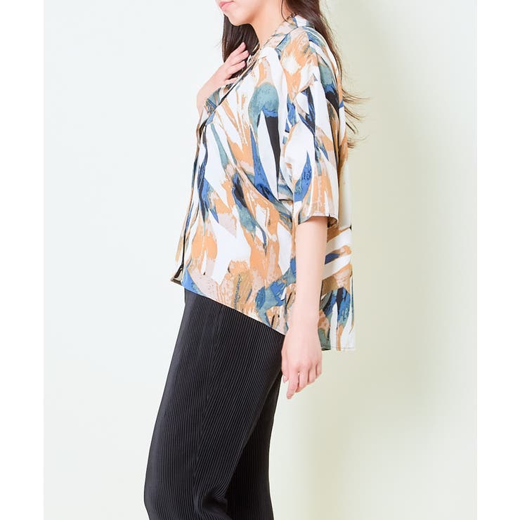 《ゆるシルエット×総柄プリント》開襟シャツ／夏映え主役トップス	 | GORGE  | 詳細画像19 