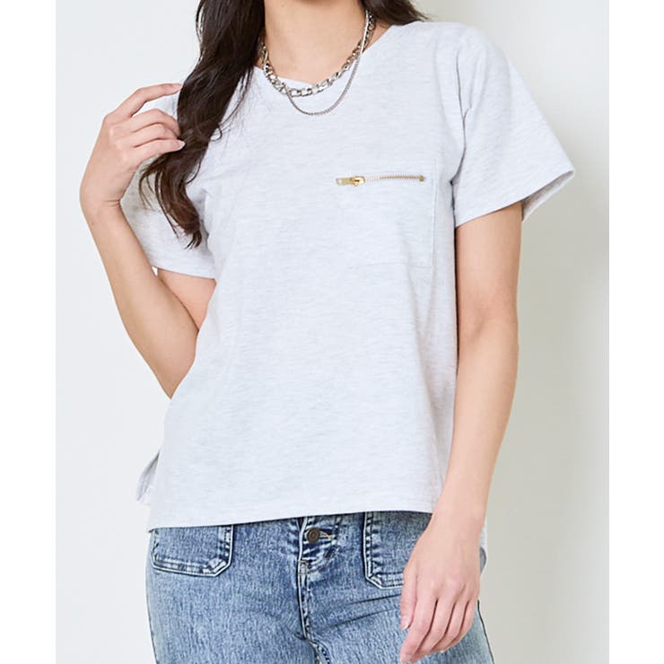 《ZIP付きポケT》Vネックカットソー／こなれ感プラス | GORGE  | 詳細画像16 