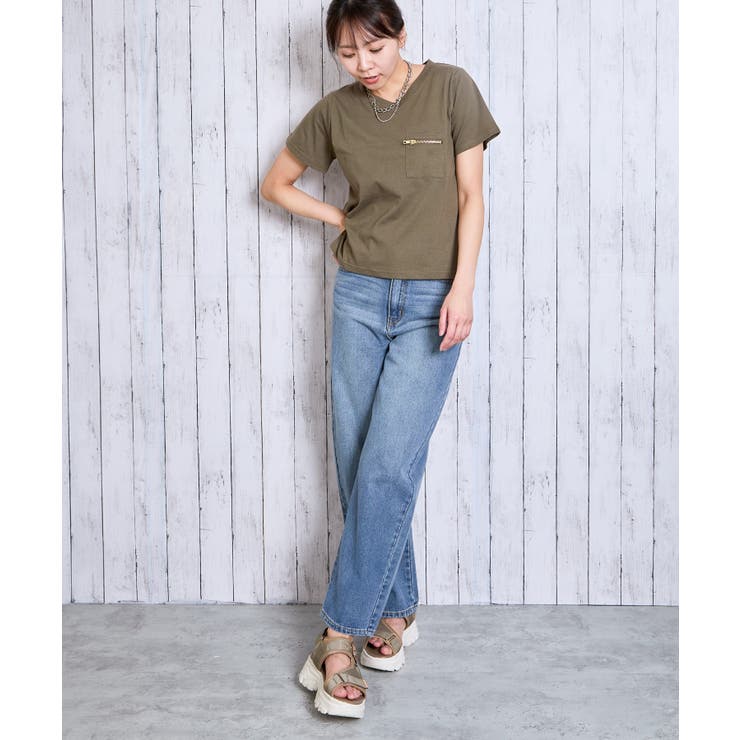 《ZIP付きポケT》Vネックカットソー／こなれ感プラス | GORGE  | 詳細画像19 