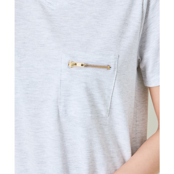 《ZIP付きポケT》Vネックカットソー／こなれ感プラス | GORGE  | 詳細画像25 