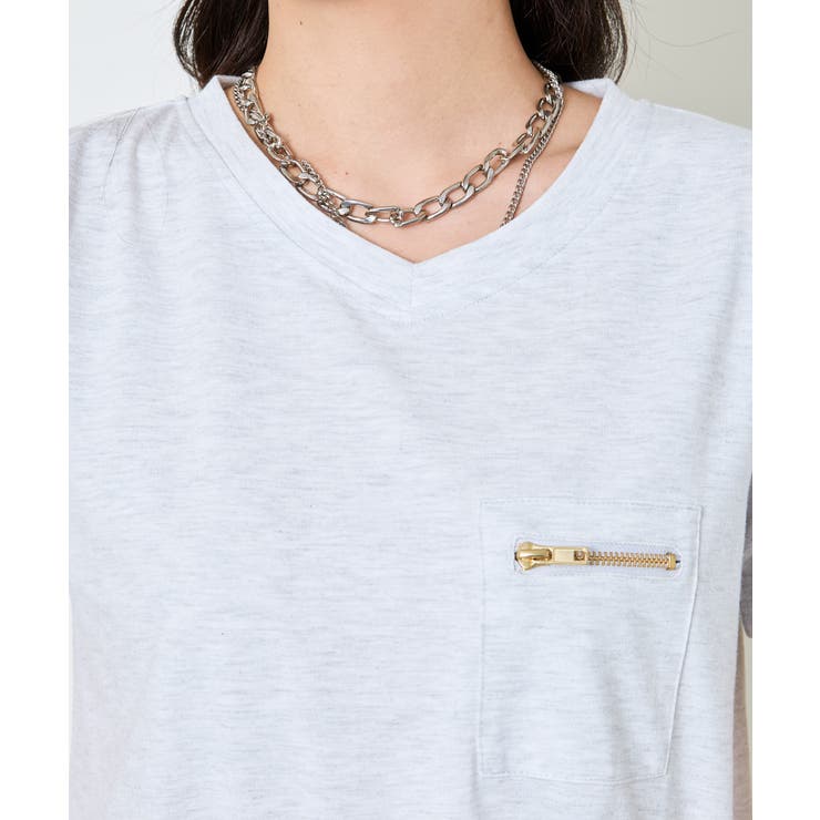 《ZIP付きポケT》Vネックカットソー／こなれ感プラス | GORGE  | 詳細画像26 