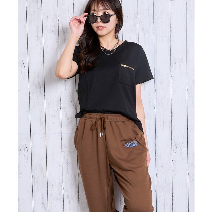 《ZIP付きポケT》Vネックカットソー／こなれ感プラス | GORGE  | 詳細画像4 