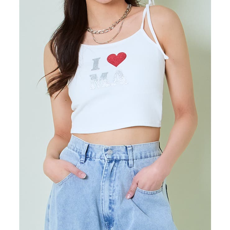 オフホワイト | パット付きハートキャミ | GORGE 