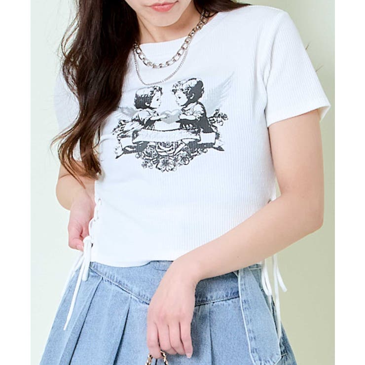 オフホワイト | 《エンジェル×ドロスト》くびれ盛れテレコトップス | GORGE 