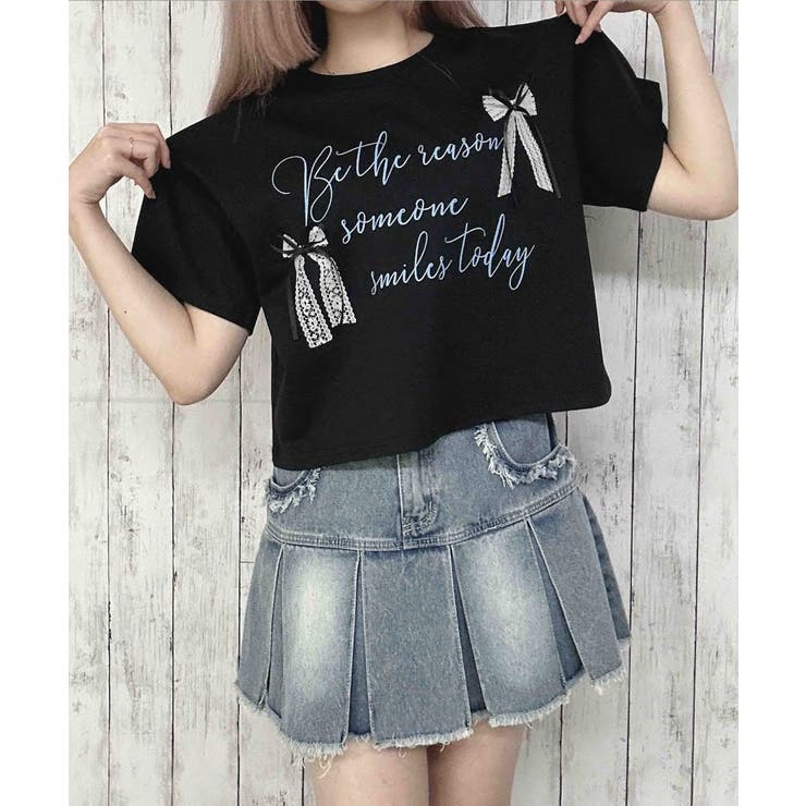 《ロゴ×リボンアレンジ》クロップドTシャツ／映えカジュアル | GORGE  | 詳細画像12 