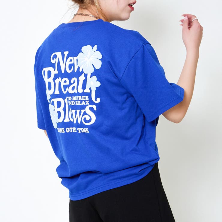 HIGH 売れ筋商品|||ハイ Tシャツ トップス レディース T-shirts Blue プリントロゴTシャツ｜WOMEN｜250HSG90-313D｜AZUL BY MOUSSY