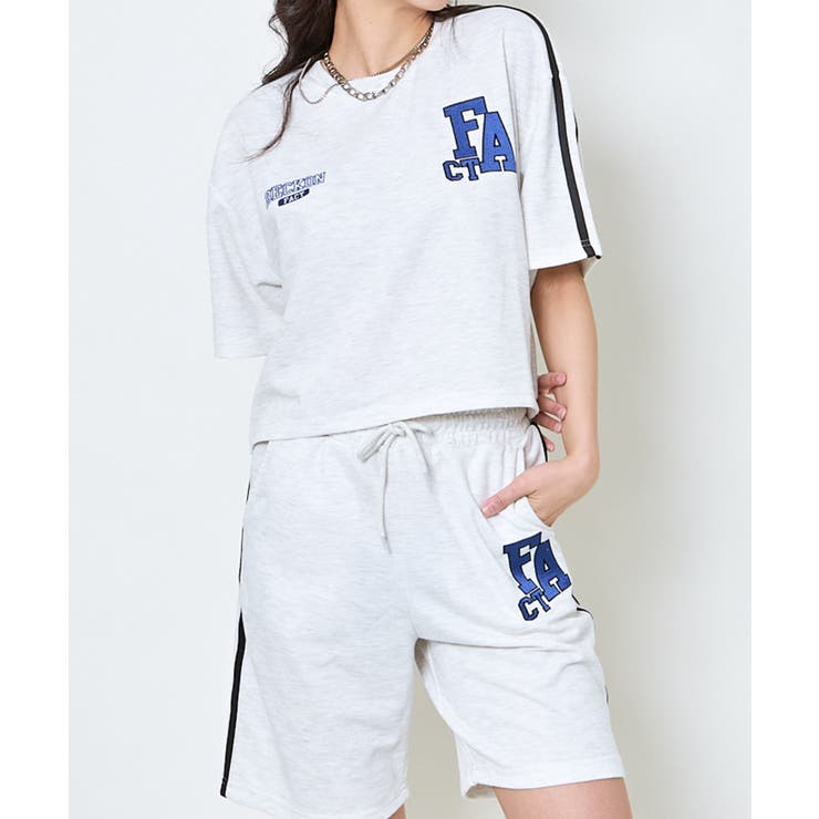 《ライン袖×ロゴ刺繍》ゆるっとスポMIXトップス | GORGE  | 詳細画像17 