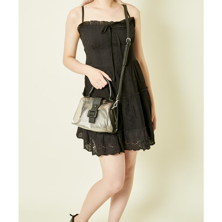 ブラック | 《レース×ティアード》レディース キャミワンピ ミニ丈 体型カバー 春夏 | GORGE 