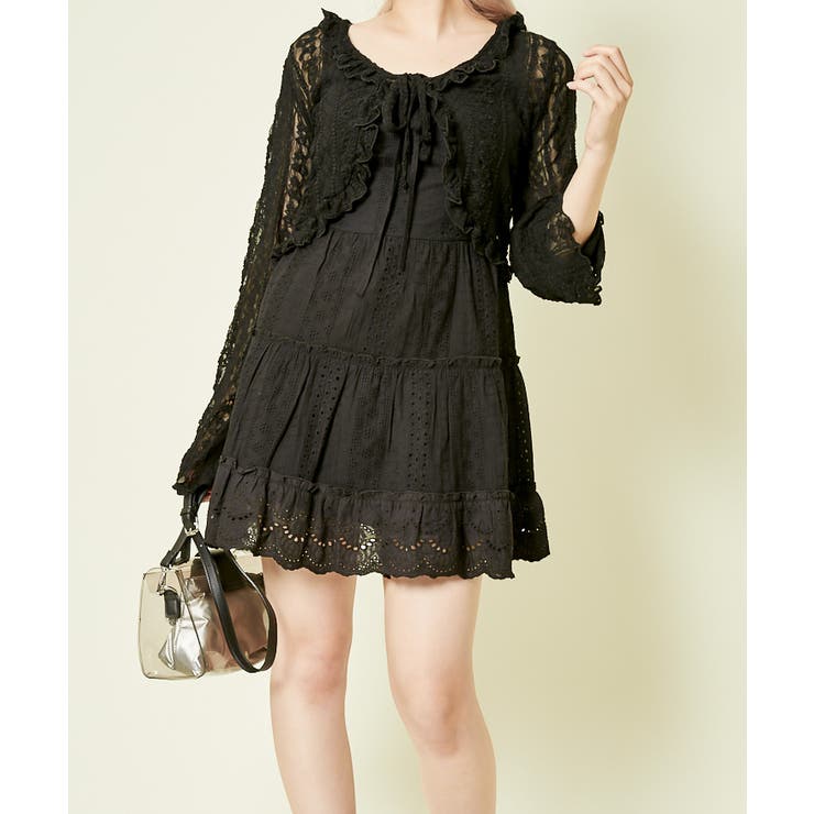 【Lounge Dress】レースキャミワンピース 大きいサイズ レディース レースキャミワンピース(LL/3L/4L/5L