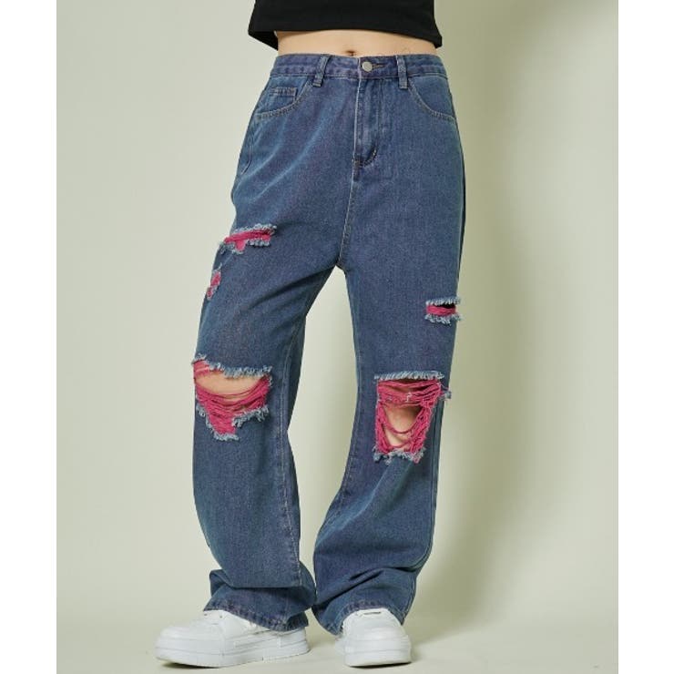 ハードクラッシュダメージデニムパンツ y2kグランジ パンク ラッパー2XL① クラッシュ ダメージ デニム ラッパー HIP HOP UK パンツ ドリル