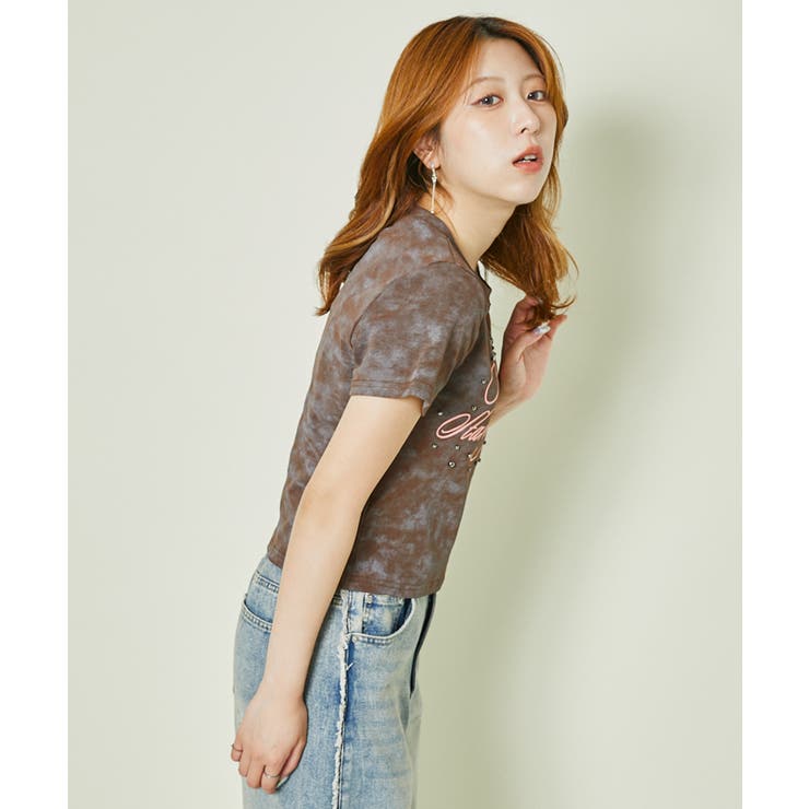 《スタッズ×ロゴアート》ムラ感Tシャツ／エモ映えモード	 | GORGE  | 詳細画像2 