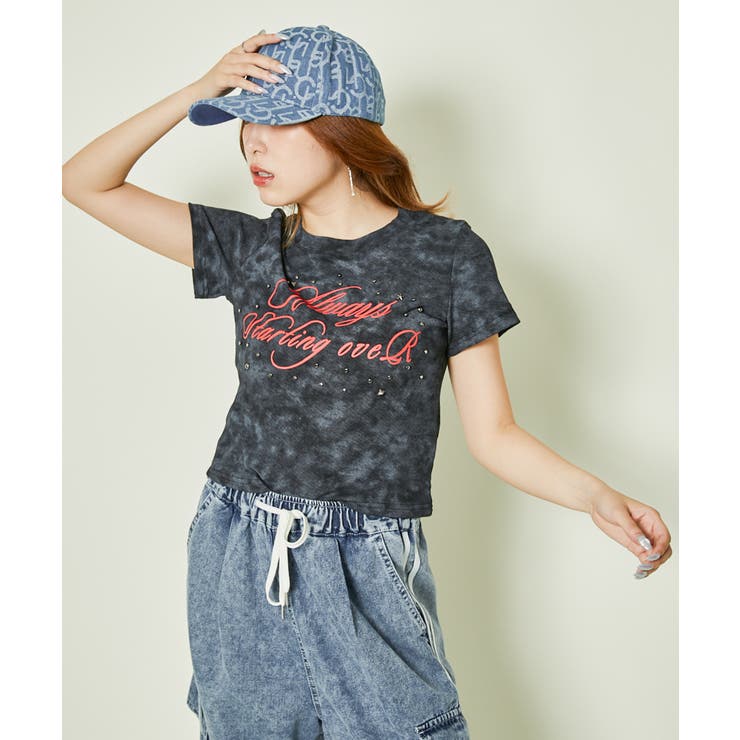 《スタッズ×ロゴアート》ムラ感Tシャツ／エモ映えモード	 | GORGE  | 詳細画像4 