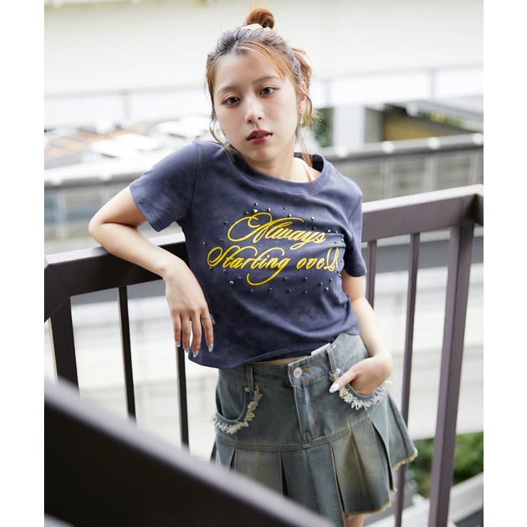 《スタッズ×ロゴアート》ムラ感Tシャツ／エモ映えモード	 | GORGE  | 詳細画像6 