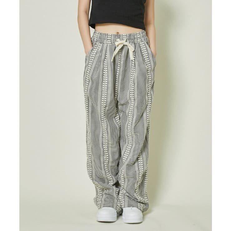 《ゆる映え柄パンツ》ストライプ＆チェック／楽ちん美ラインワイド | GORGE  | 詳細画像20 