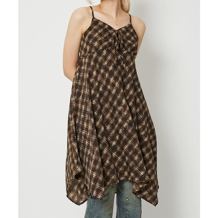 イレヘム×チェック柄》レディース キャミワンピース カジュアル