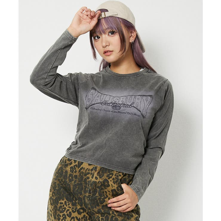 《ピグメント×サイドギャザー》レディース ロングＴシャツ 長袖 | GORGE  | 詳細画像1 