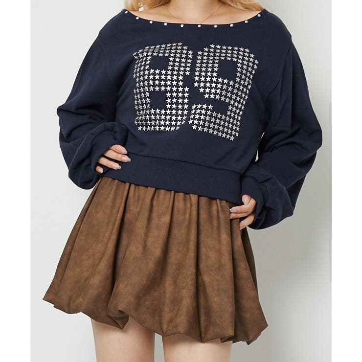 《星スタッズ×オフショル風》レディース 裏毛 スウェット | GORGE  | 詳細画像2 