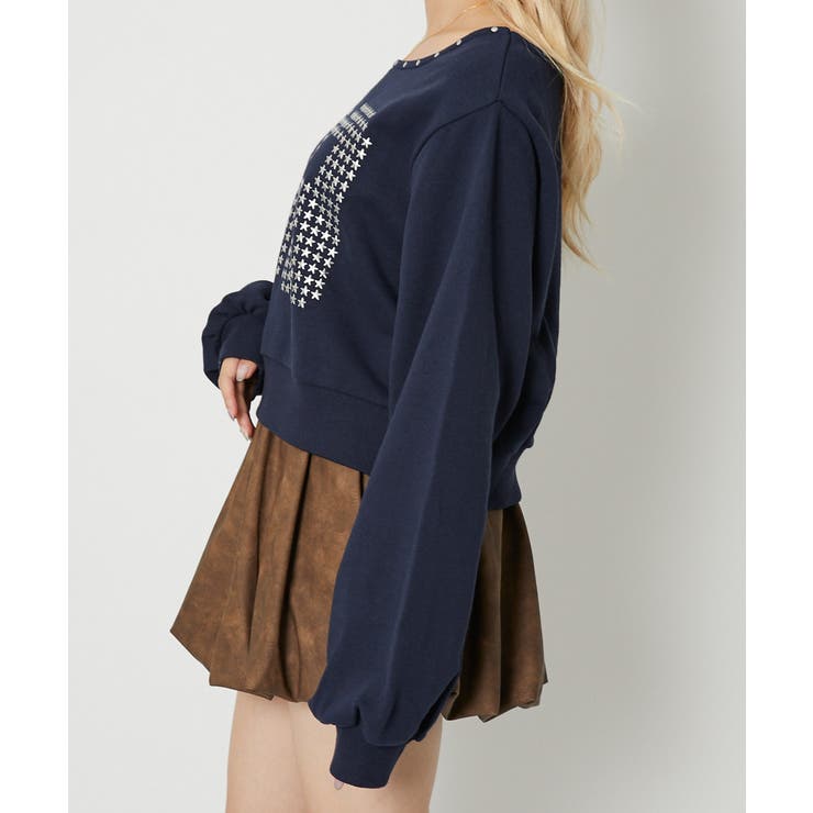 《星スタッズ×オフショル風》レディース 裏毛 スウェット | GORGE  | 詳細画像3 