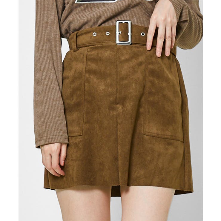 モカ | 《高見え素材×美シルエット》着回し力抜群！ベルト付きスエード風ミニスカート | GORGE 