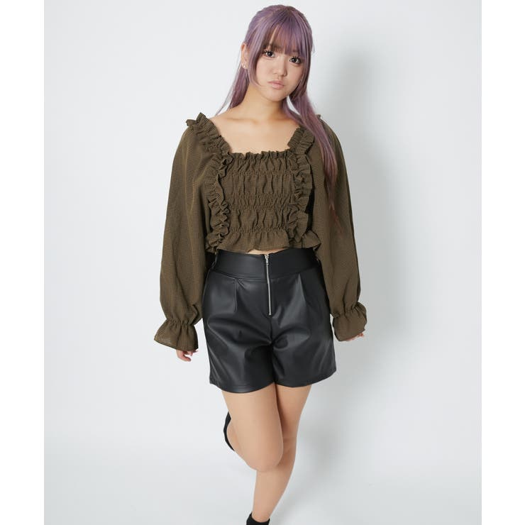 《フェイクレザー×フロントジップ》レディース ショートパンツ ストレッチ | GORGE  | 詳細画像3 