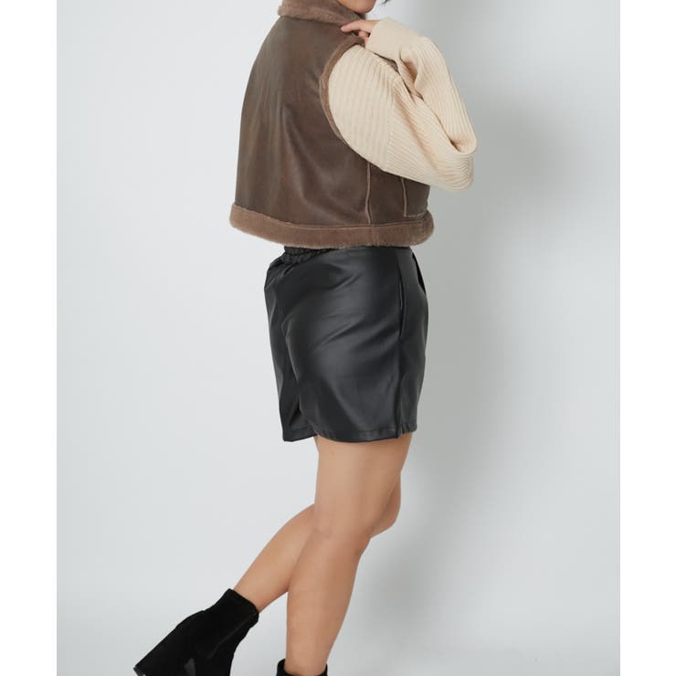 《フェイクレザー×フロントジップ》レディース ショートパンツ ストレッチ | GORGE  | 詳細画像5 