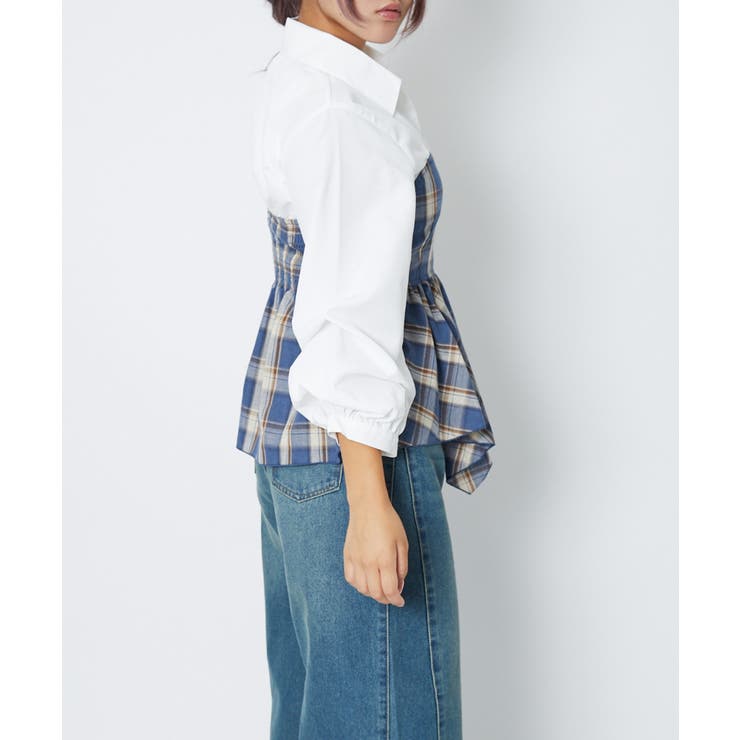 《ドッキング風デザイン》レディース チュニック 袖タック | GORGE  | 詳細画像6 