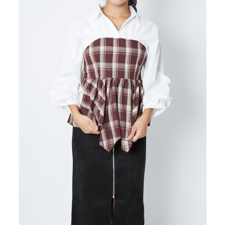 《ドッキング風デザイン》レディース チュニック 袖タック | GORGE  | 詳細画像9 