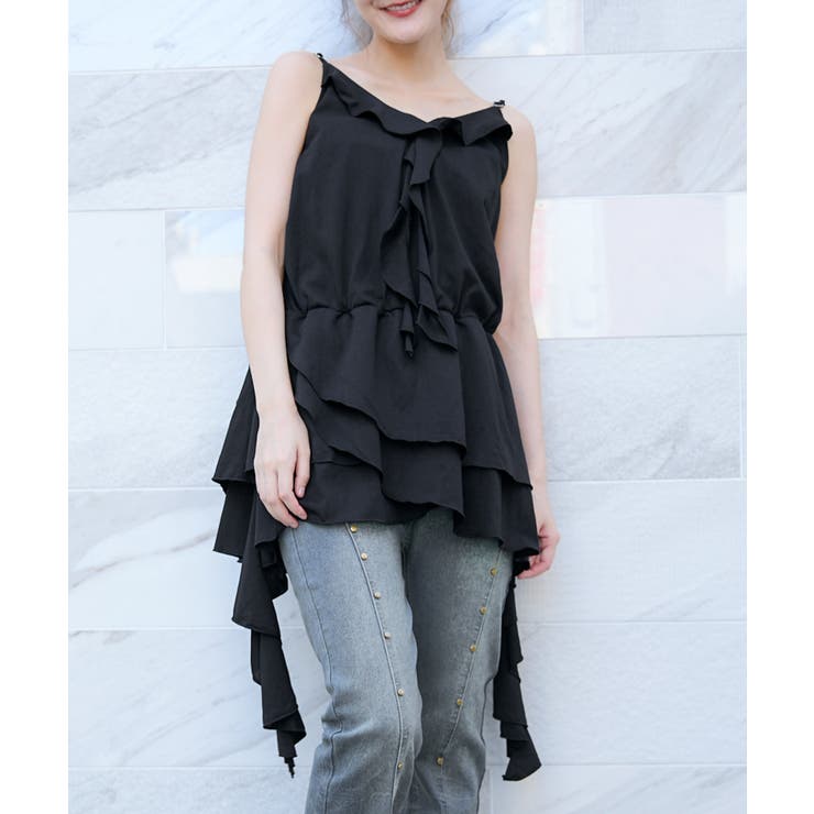 ブラック | レディース キャミワンピース 体型カバー | GORGE 