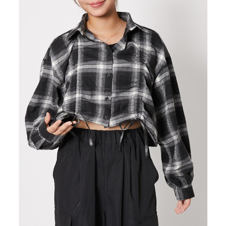 《裾ドロスト×チェック柄》レディース シャツ 長袖 | GORGE  | 詳細画像7 