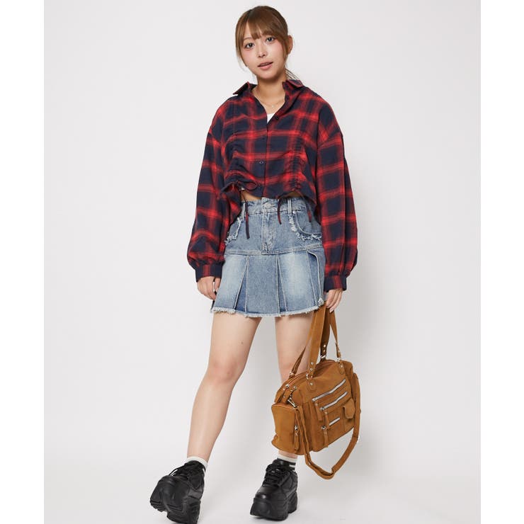 《裾ドロスト×チェック柄》レディース シャツ 長袖 | GORGE  | 詳細画像1 