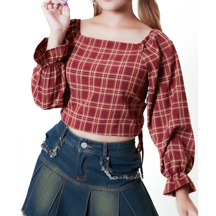bonjourdiary 8Y チェックブラウス ギンガムチェックフリルブラウス DPB88053 – CRAMMY
